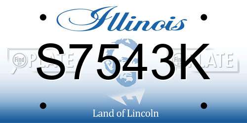 S7543K Illinois License Plate