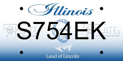 S754EK Illinois License Plate