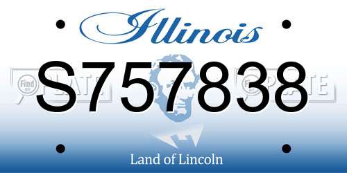 S757838 Illinois License Plate