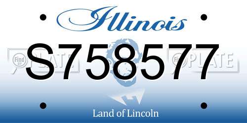 S758577 Illinois License Plate