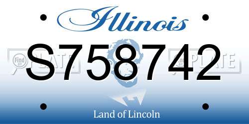 S758742 Illinois License Plate