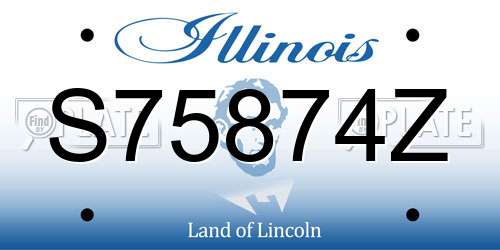 S75874Z Illinois License Plate