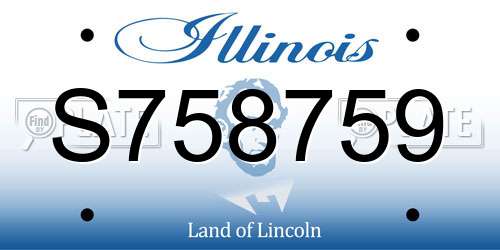 S758759 Illinois License Plate