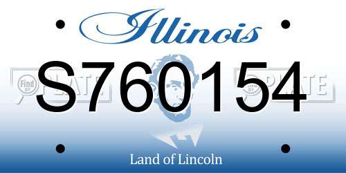 S760154 Illinois License Plate