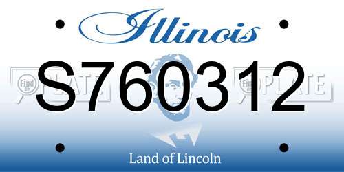 S760312 Illinois License Plate