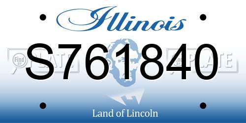S761840 Illinois License Plate