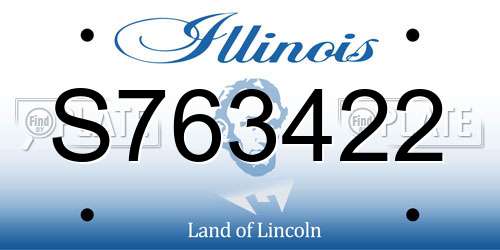 S763422 Illinois License Plate