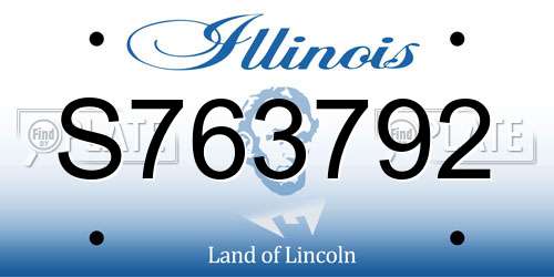 S763792 Illinois License Plate