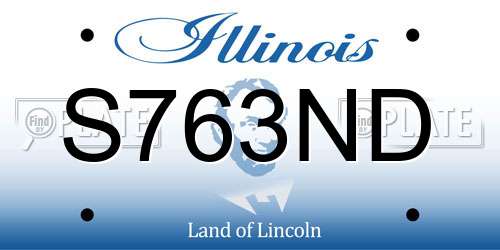 S763ND Illinois License Plate