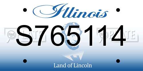 S765114 Illinois License Plate