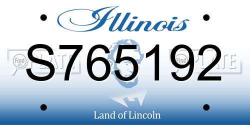 S765192 Illinois License Plate