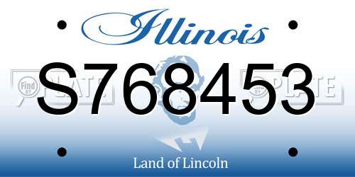 S768453 Illinois License Plate