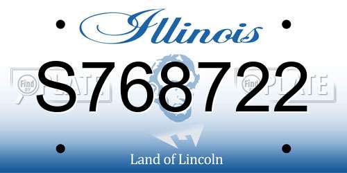 S768722 Illinois License Plate