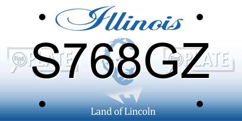 S768GZ Illinois License Plate