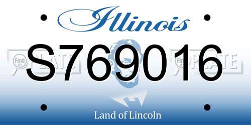 S769016 Illinois License Plate