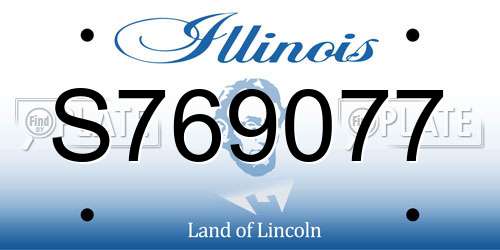 S769077 Illinois License Plate