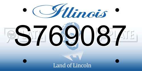 S769087 Illinois License Plate