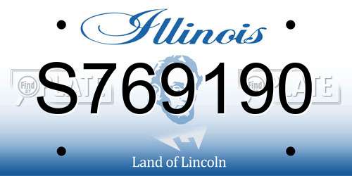 S769190 Illinois License Plate
