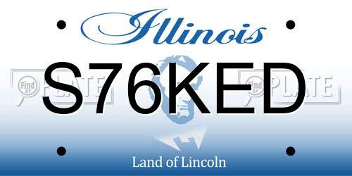 S76KED Illinois License Plate