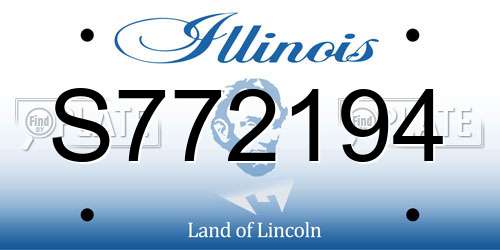 S772194 Illinois License Plate
