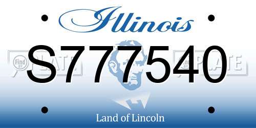 S777540 Illinois License Plate