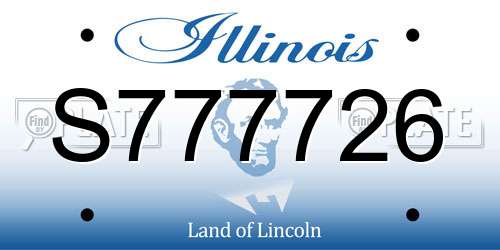 S777726 Illinois License Plate