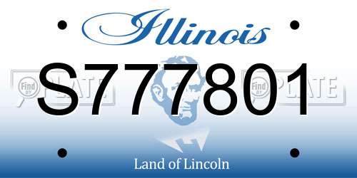 S777801 Illinois License Plate