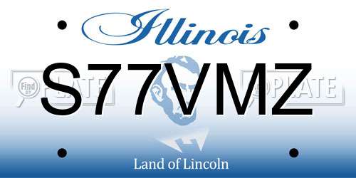 S77VMZ Illinois License Plate