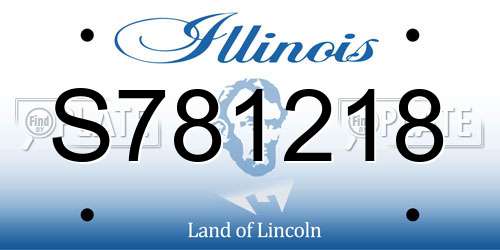 S781218 Illinois License Plate