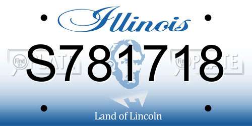 S781718 Illinois License Plate