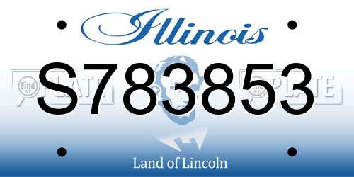 S783853 Illinois License Plate