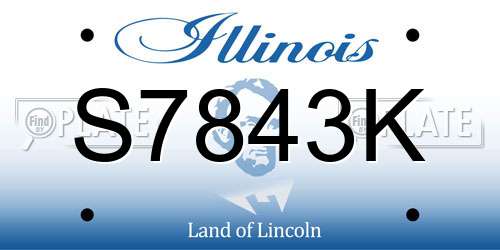 S7843K Illinois License Plate