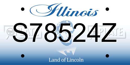 S78524Z Illinois License Plate