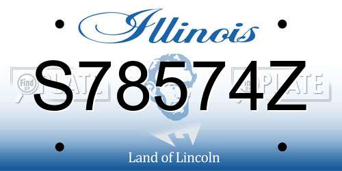 S78574Z Illinois License Plate