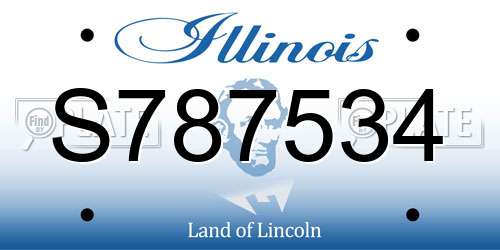 S787534 Illinois License Plate