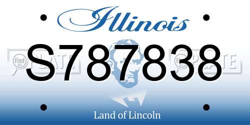 S787838 Illinois License Plate