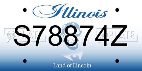 S78874Z Illinois License Plate
