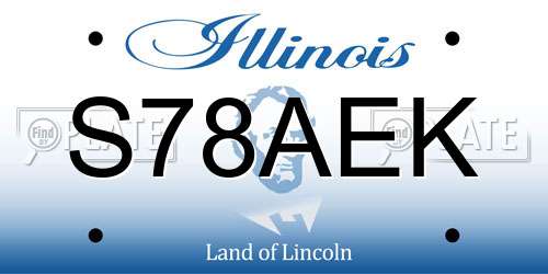 S78AEK Illinois License Plate