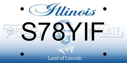S78YIF Illinois License Plate