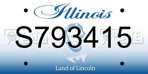 S793415 Illinois License Plate