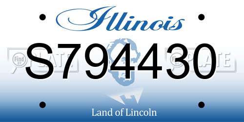 S794430 Illinois License Plate