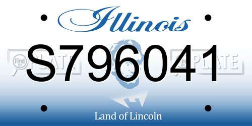 S796041 Illinois License Plate