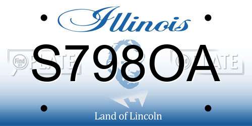 S798OA Illinois License Plate