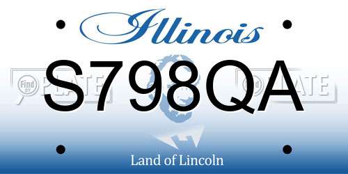 S798QA Illinois License Plate