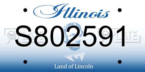 S802591 Illinois License Plate
