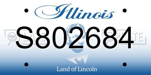 S802684 Illinois License Plate