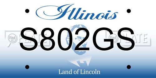 S802GS Illinois License Plate