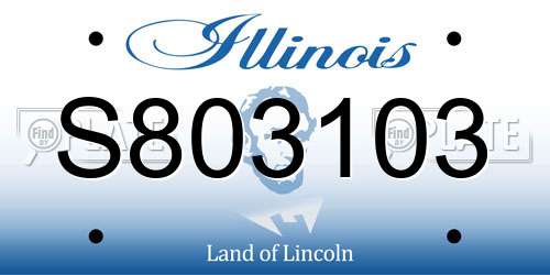 S803103 Illinois License Plate
