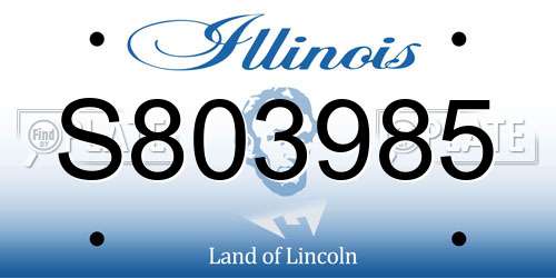 S803985 Illinois License Plate
