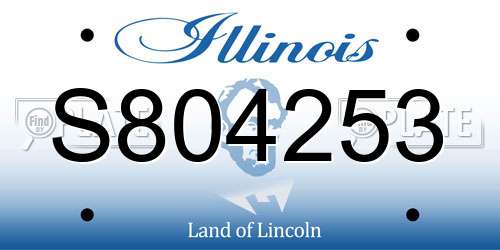 S804253 Illinois License Plate